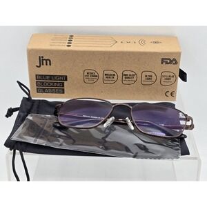 JM Aviator Blue Light‎ Blocking Glasses, Square Eye Protection Copper/Gunmetal